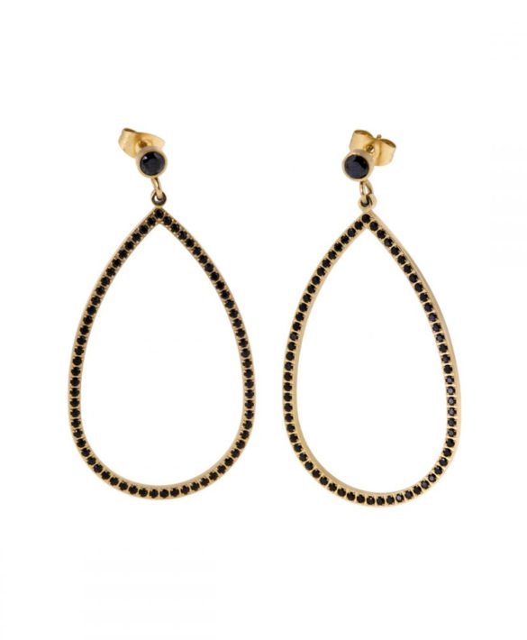Earrings Carrie Gold Black - Ingnell Jewellery