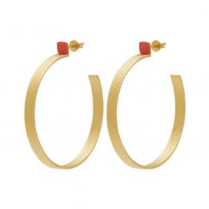 Earrings Pyramid Gold Rose - Louise Kragh